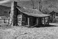 Black and White Image Log Cabins for Slave Labor